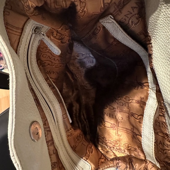 TIGNANELLO Leather Hobo Bag - Cream/light tan color - Picture 5 of 7